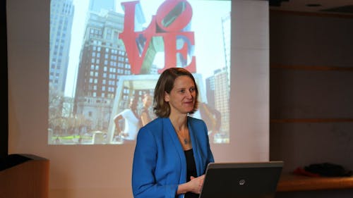 Mariana Chilton, associate professor in the Department of Health Management and Policy at Drexel University, said 17 million children live food insecure at “Health and Income Inequality: Why they Matter for Public Health,” a seminar on Cook campus. – Photo by Colin Pieters