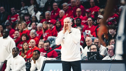 Head coach Steve Pikiell could not help the Rutgers men's basketball team pull out the victory against Penn State as the Scarlet Knights committed 20 turnovers.  – Photo by Evan Leong