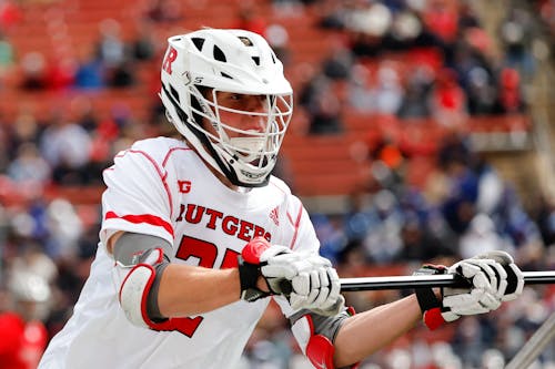 Senior long-stick midfielder Ethan Rall and the Rutgers men's lacrosse team look to continue their undefeated start to Big Ten play this season when the team hosts Johns Hopkins on Sunday. – Photo by Rich Graessle / Scarletknights.com