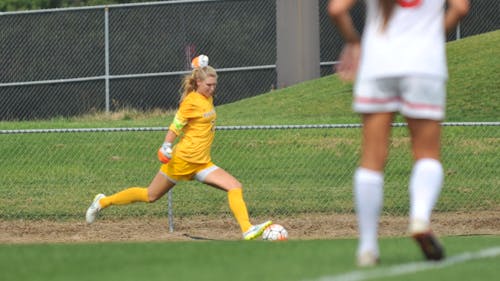 Sophomore goalkeeper Casey Murphy and her backline look to keep another clean sheet as the Knights hope to make history against No. 20 UConn. – Photo by Photo by Shirley Yu | and Patrick D Morgan The Daily Targum