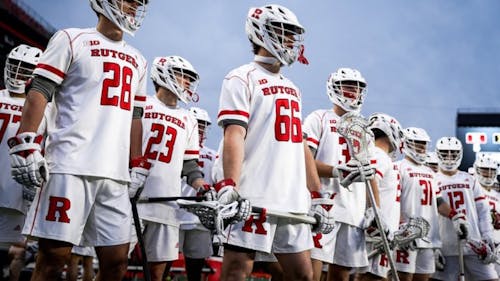 The Rutgers men's lacrosse team attempted to mount a late comeback but ultimately fell to Maryland last night. – Photo by @RUmlax / Twitter
