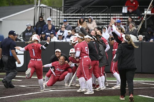 The Rutgers softball team finished its regular season with a series win over Penn State and was named the No. 3 seed ahead of the Big Ten Tournament.  – Photo by Scarletknights.com / Cos Lymperopoulos