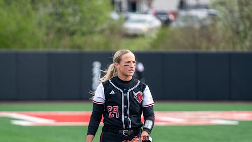 Graduate student infielder Payton Lincavage smacked two home runs against LIU, driving in 5 of the Rutgers softball team's 10 runs in the win. – Photo by Christian Sanchez
