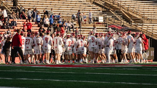 The Rutgers men's lacrosse team is coming off a statement win against Michigan but will be challenged against Maryland on Saturday night.  – Photo by Christian Sanchez