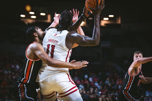 Senior center Clifford Omoruyi scored 12 points in Rutgers men’s basketball’s loss to Princeton. – Photo by Hamza Azeem
