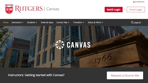 The University's Canvas website malfunctioned this afternoon, which resulted in students and instructors being unable to access course materials. – Photo by canvas.rutgers.edu