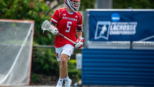 Junior attacker Ross Scott secured the Rutgers men's lacrosse team its best record in program history with his game-winning goal in overtime against Penn State. – Photo by Ben Solomon / Scarletknights.com