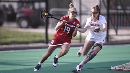 Junior attacker Jenna Byrne and the Rutgers women's lacrosse team remained undefeated with the win over Villanova. – Photo by Greg Fiume / Scarletknights.com