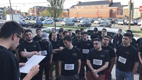 The Brothers of Rutgers Alpha Epsilon Pi Fraternity (AEPi) hosted a silent memorial walk Monday in remembrance of those lost in the Holocaust. – Photo by Photo by Courtesy of Adam Nachman | The Daily Targum
